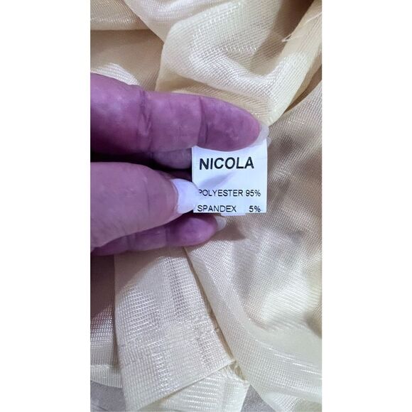 Nico La Women's Square Neck Short Sleeve Swirled A-Line Dress Yellow Size Large - Picture 9 of 9